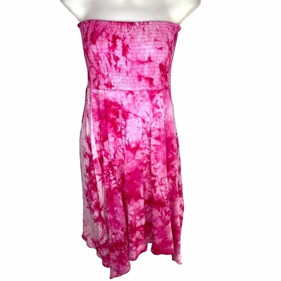 Pink Tiedye skirt/dress ruched top - Picture 1 of 16